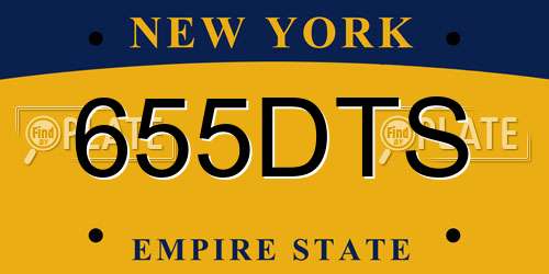 655DTS New York License Plate