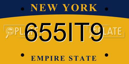655IT9 New York License Plate