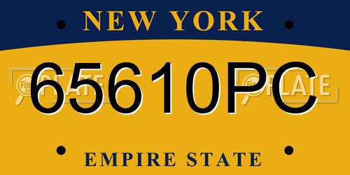 65610PC New York License Plate