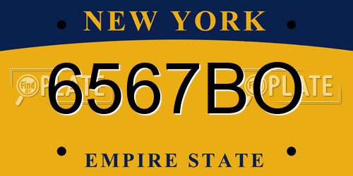6567BO New York License Plate