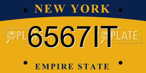 6567IT New York License Plate