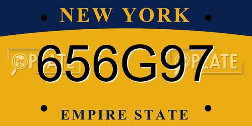 656G97 New York License Plate