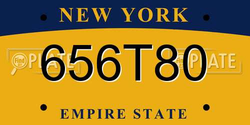 656T80 New York License Plate