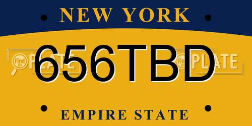 656TBD New York License Plate