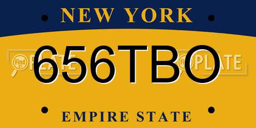 656TBO New York License Plate
