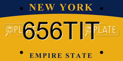 656TIT New York License Plate