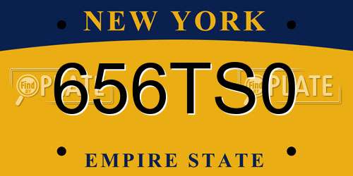 656TS0 New York License Plate