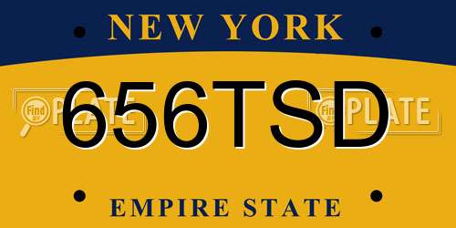 656TSD New York License Plate