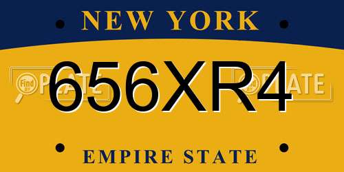 656XR4 New York License Plate