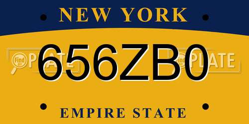 656ZB0 New York License Plate