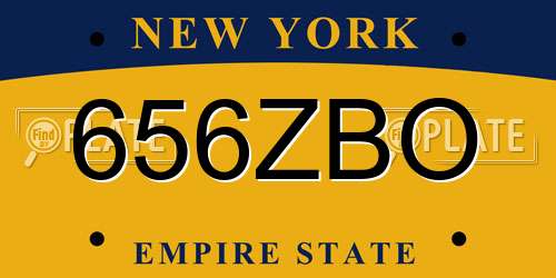 656ZBO New York License Plate