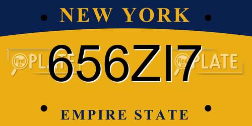 656ZI7 New York License Plate