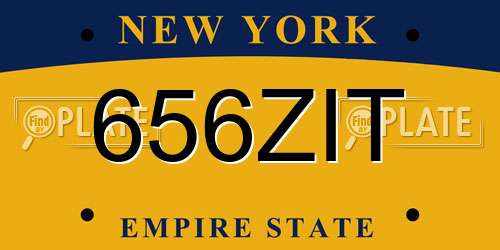 656ZIT New York License Plate