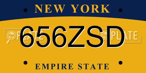 656ZSD New York License Plate