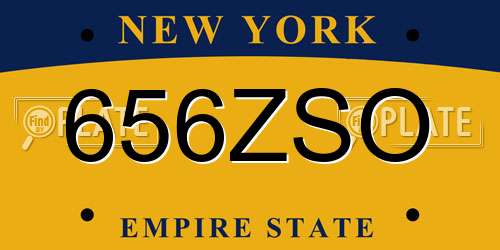 656ZSO New York License Plate