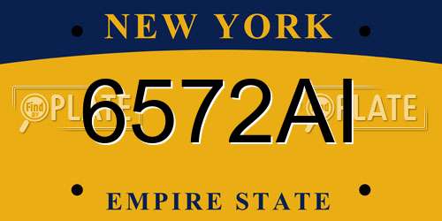 6572AI New York License Plate