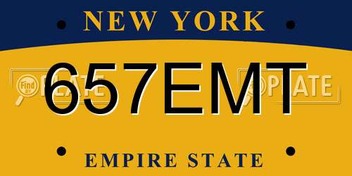 657EMT New York License Plate