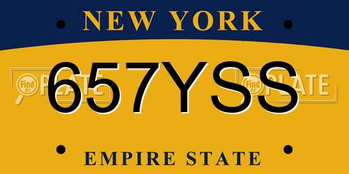 657YSS New York License Plate