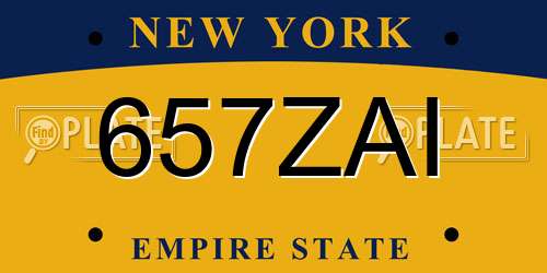 657ZAI New York License Plate