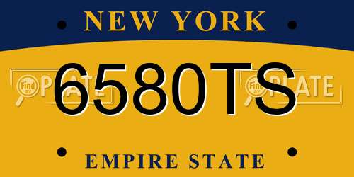 6580TS New York License Plate
