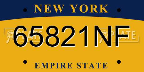 65821NF New York License Plate