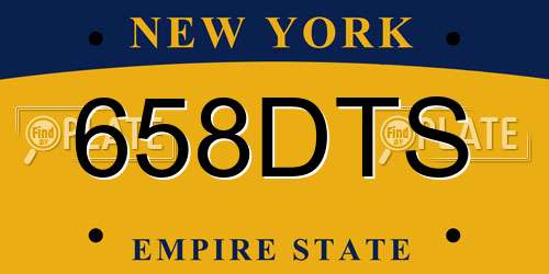 658DTS New York License Plate