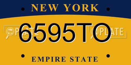 6595TO New York License Plate
