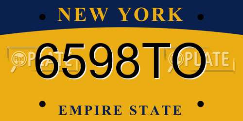 6598TO New York License Plate