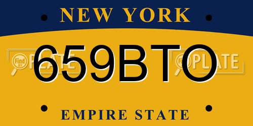 659BTO New York License Plate