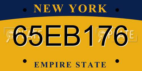 65EB176 New York License Plate