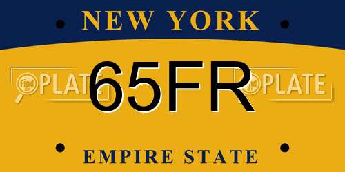 65FR New York License Plate