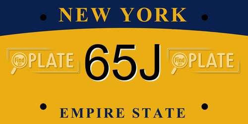 65J New York License Plate