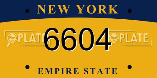 6604 New York License Plate