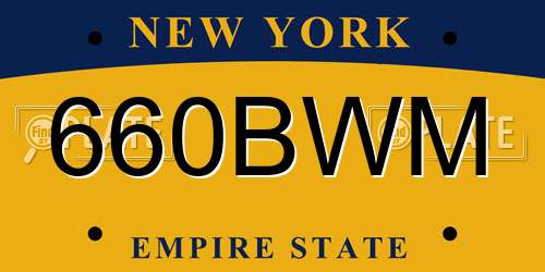 660BWM New York License Plate