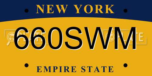 660SWM New York License Plate