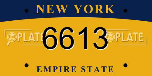 6613 New York License Plate