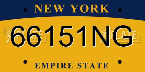 66151NG New York License Plate