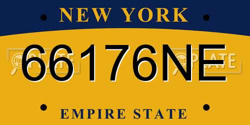 66176NE New York License Plate