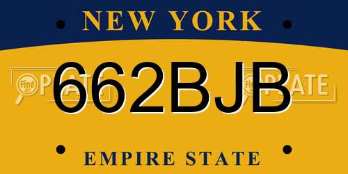 662BJB New York License Plate