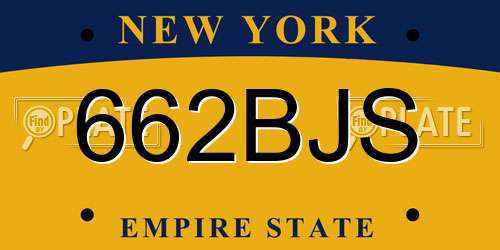 662BJS New York License Plate
