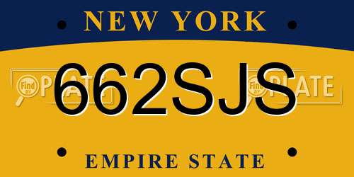 662SJS New York License Plate