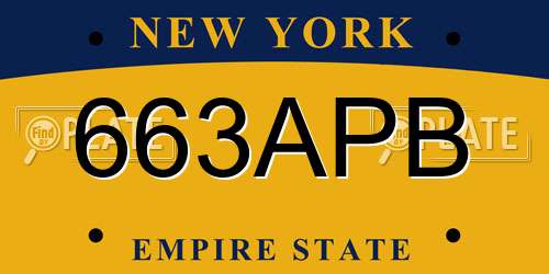 663APB New York License Plate