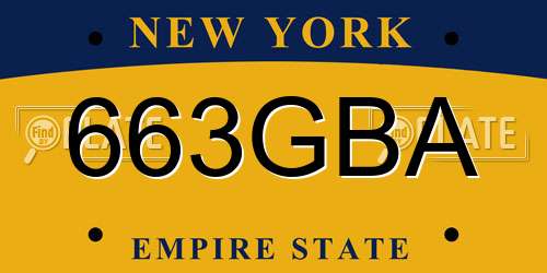 663GBA New York License Plate