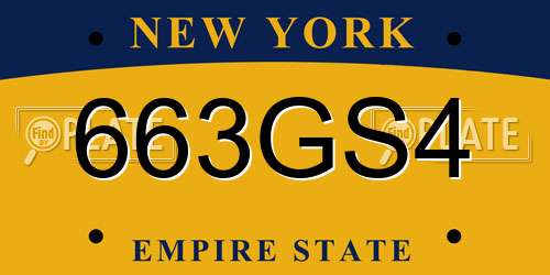 663GS4 New York License Plate