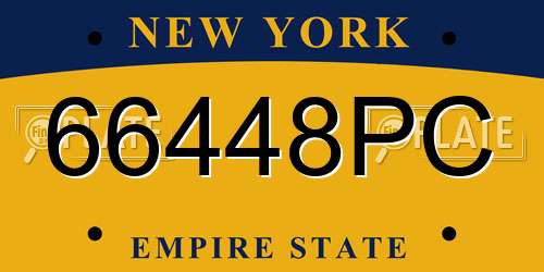 66448PC New York License Plate