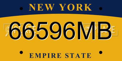 66596MB New York License Plate