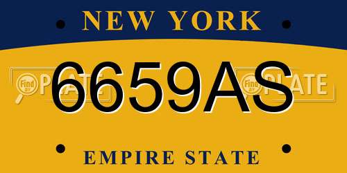 6659AS New York License Plate