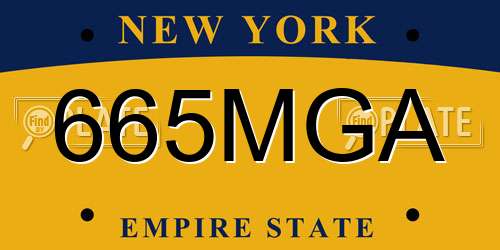 665MGA New York License Plate