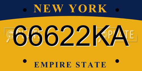 66622KA New York License Plate