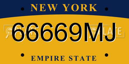 66669MJ New York License Plate